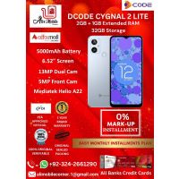 DCODE CYGNAL 2 LITE (2GB + 1GB EXTENDED RAM & 32GB ROM) On Easy Monthly Installments By ALI's Mobile
