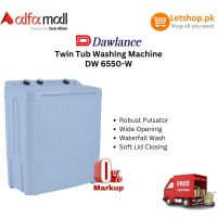 Dawlance 8KG Twin Tub Semi Automatic Washing Machine DW 6550-W | On Installments