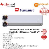 Dawlance 1.5 Ton Inverter Split AC (Heat & Cool) Elegance Plus 30 UV | On Installments
