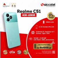 Realme C51 4GB-128GB | 1 Year Warranty | PTA Approved | Monthly Installment By Siccotel Upto 12 Months