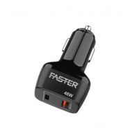 Faster 48w USB Car Charger Black (C7-PD) - ISPK-0066