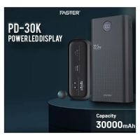 FASTER PD-30 Qualcomm Quick Charge 3.0 Power Bank 30000 mAh 22.5W with LED Display - ON INSTALLMENT