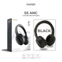 FASTER S5 ANC Over-Ear Wireless Headphones with Active Noise Canceling Feature Plus Hi-Res Audio Stereo and Deep Bass Sound (Black) - Premier Banking