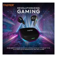 FASTER TG300 GAMING EARBUDS LOW LATENCY - ENC BLUETOOTH EARPHONE - TOUCH CONTROL AIRBUDS (Black) - Premier Banking