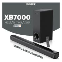 FASTER XB7000 Sound Bar - 80W Sound Bar Speaker With Woofer - Bluetooth Sound Bar For Led / Lcd / Pc - Sound Likes Movie Theater - Speaker Sound Bar For Gaming - ON INSTALLMENT