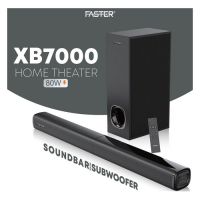 FASTER XB7000 Sound Bar - 80W Sound Bar Speaker With Woofer - Bluetooth Sound Bar For Led / Lcd / Pc - Sound Likes Movie Theater - Speaker Sound Bar For Gaming - Premier Banking