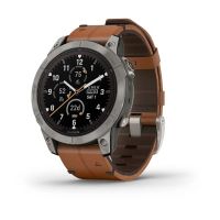 Garmin Fenix® 7 Pro, Sapphire Solar, Titanium/Chestnut Leather, On Installments