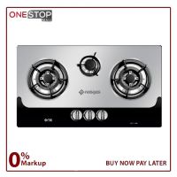 Nasgas DG-111 BK Steel Top Built In Hob Auto ignition Large Prime Burners Non Stick On Installments By OnestopMall