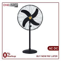 Super Asia AC DC Pedestal Fan 24 Inch Best Air Throw Designed Blades On Installments By OnestopMall