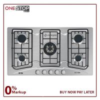 Nasgas DG-555s Steel Top Built In Hob Autoignition Non Stick Heavy Gauge On Installments By OnestopMall