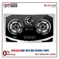 Nasgas DG-931 BK Steel Top Built In Hob Heavy Gauge Double Shade Non Magnet On Installments By OnestomMall