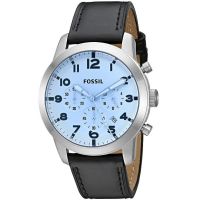 Fossil Men’s Quartz Leather Strap Silver Dial 44mm Watch FS5162 On 12 Months Installments At 0% Markup