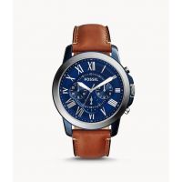 Fossil Men’s Chronograph Quartz Brown Leather Strap Blue Dial 44mm Watch FS5151 On 12 Months Installments At 0% Markup