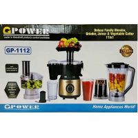 GPower GP-1112 Deluxe Family All In One Blender, Grinder, Juicer & Vegetable Cutter Machine - Jumbo Food Factory and Food Processor - ON INSTALLMENT
