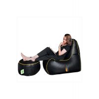 Relaxsit Gaming Chair Bean Bag with foot stool, Headset Holder & Pocket for console