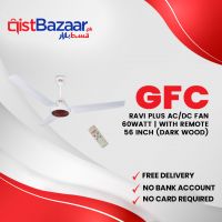 GFC Ravi Plus AC/DC Fan 60watt with Remote 56 Inch | Financing By Qist Bazaar