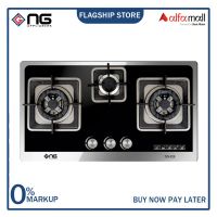 Nasgas DG-226 Glass Top Built In Hob Autoignition Grey Cast Iron Pan Trivets non stick On Installments