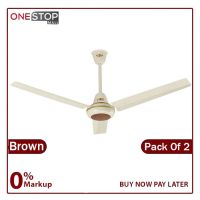 Super Asia Jazz Plus Model AC DC Pack Of 2 Inverter Ceiling Fan 56 Inch Pure Copper Wire On Installments By OnestopMall