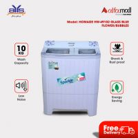 Homage 10KG Semi-Automatic Twin Tub Washing Machine HW-49102 Glass Blue Flower – On Installment