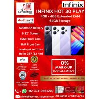 INFINIX HOT 30 PLAY (4GB+4GB EXTENDED RAM & 64GB ROM) On Easy Monthly Installments By ALI's Mobile