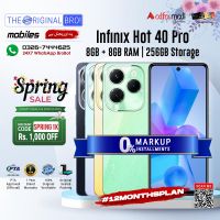 Infinix Hot 40 Pro | 8GB RAM | 256GB Storage | PTA Approved | 1 Year Warranty | Installments Upto 12 Months - The Original Bro Mobiles