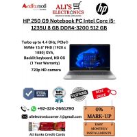 HP 250 G9 Notebook PC Intel Core i5-1235U Turbo up to 4.4 GHz 8 GB DDR4-3200 512 GB LAPTOP On Easy Monthly Installments By ALI's Electronics