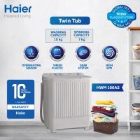 Haier Twin Tub Semi Automatic Washing Machine HWM 100-AS (Installment) - ET