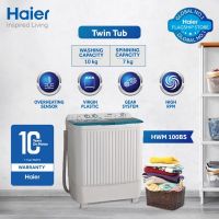 Haier Twin Tub Semi Automatic Washing Machine HWM 100-BS 10kg (Installment) - ET	