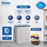 Haier Twin Tub Semi Automatic Washing Machine HWM 100-BS 10kg (Installment) - HC