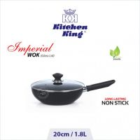 Kitchen King Imperial Wok (Long Handle) + Glass Lid – 20cm