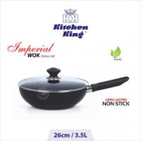 Kitchen King Imperial Wok (Long Handle) + Glass Lid – 26cm