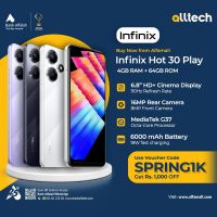 Infinix Hot 30 Play 4GB-64GB | 1 Year Warranty | PTA Approved | Monthly Installments By ALLTECH Upto 12 Months