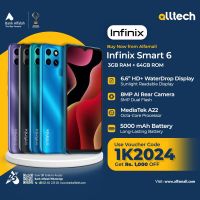 Infinix Smart 6 3GB-64GB | 1 Year Warranty | PTA Approved | Non Installments By ALLTECH