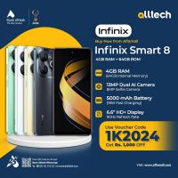 Infinix Smart 8 4GB-64GB | 1 Year Warranty | PTA Approved | Monthly Installments By ALLTECH Upto 12 Months