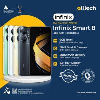 Infinix Smart 8 4GB-64GB | 1 Year Warranty | PTA Approved | Monthly Installments By ALLTECH Upto 12 Months