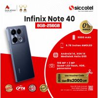 Infinix Note 40 8GB-256GB | 1 Year Warranty | PTA Approved | Monthly Installment By Siccotel Upto 12 Months