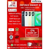 INFINIX SMART 8 (4GB + 4GB EXTENDED RAM & 64GB ROM) On Easy Monthly Installments By ALI's Mobile