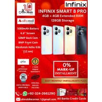INFINIX SMART 8 PRO (4GB + 4GB EXTENDED RAM & 128GB ROM) On Easy Monthly Installments By ALI's Mobile
