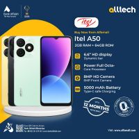 Itel A50 2GB-64GB | 1 Year Warranty | PTA Approved | Monthly Installments By ALLTECH Upto 12 Months