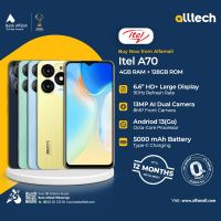 Itel A70 4GB-128GB | 1 Year Warranty | PTA Approved | Monthly Installments By ALLTECH Upto 12 Months