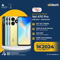 Itel A70 Pro 8GB-256GB | 1 Year Warranty | PTA Approved | Monthly Installments By ALLTECH Upto 12 Months	