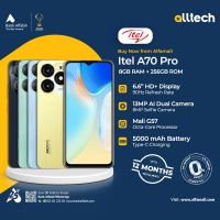 Itel A70 Pro 8GB-256GB | 1 Year Warranty | PTA Approved | Monthly Installments By ALLTECH Upto 12 Months	