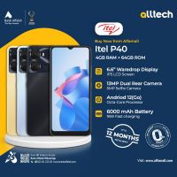 Itel P40 4GB-64GB | 1 Year Warranty | PTA Approved | Monthly Installments By ALLTECH Upto 12 Months