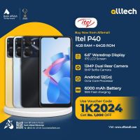 Itel P40 4GB-64GB | 1 Year Warranty | PTA Approved | Monthly Installments By ALLTECH Upto 12 Months