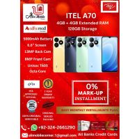 ITEL A70 (4GB + 4GB EXTENDED RAM & 128GB ROM) On Easy Monthly Installments By ALI's Mobile