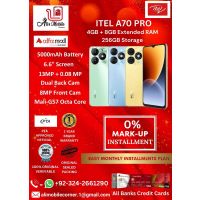 ITEL A70 PRO (4GB+8GB EXTENDED RAM & 256GB ROM) On Easy Monthly Installments By ALI's Mobile