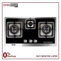 Nasgas DG-226 Glass Top Built In Hob Autoignition Grey Cast Iron Pan Trivets non stick On Installments By OnestopMall