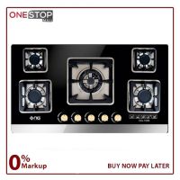 Nasgas DG-GN5 555 Glass Top Built In Hob Autoignition Non Magnet Stainless Steel Square Dishes On Installments By OnestopMall