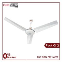 GFC Deluxe Double Plus AC DC Pack Of 2 Ceiling Fan 56 Inch Energy Efficient Electrical Non Installments Organic