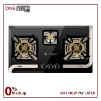 Nasgas DG-933 BK Steel Top Built In Hob Auto ignition Non Stick Large prime Burners On Installments By OnestopMall